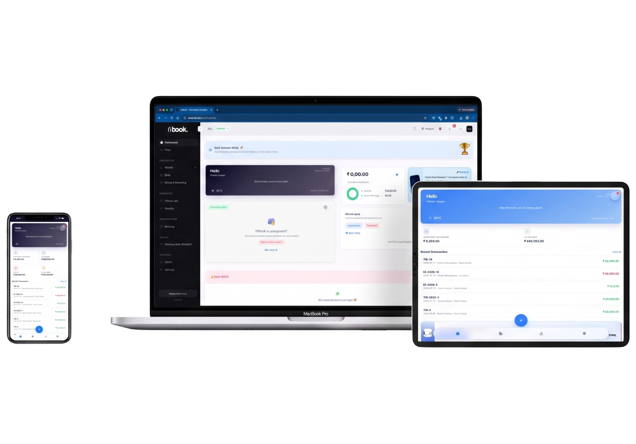 TiBook desktop invoicing and billing software on Mac and Windows alongside mobile
